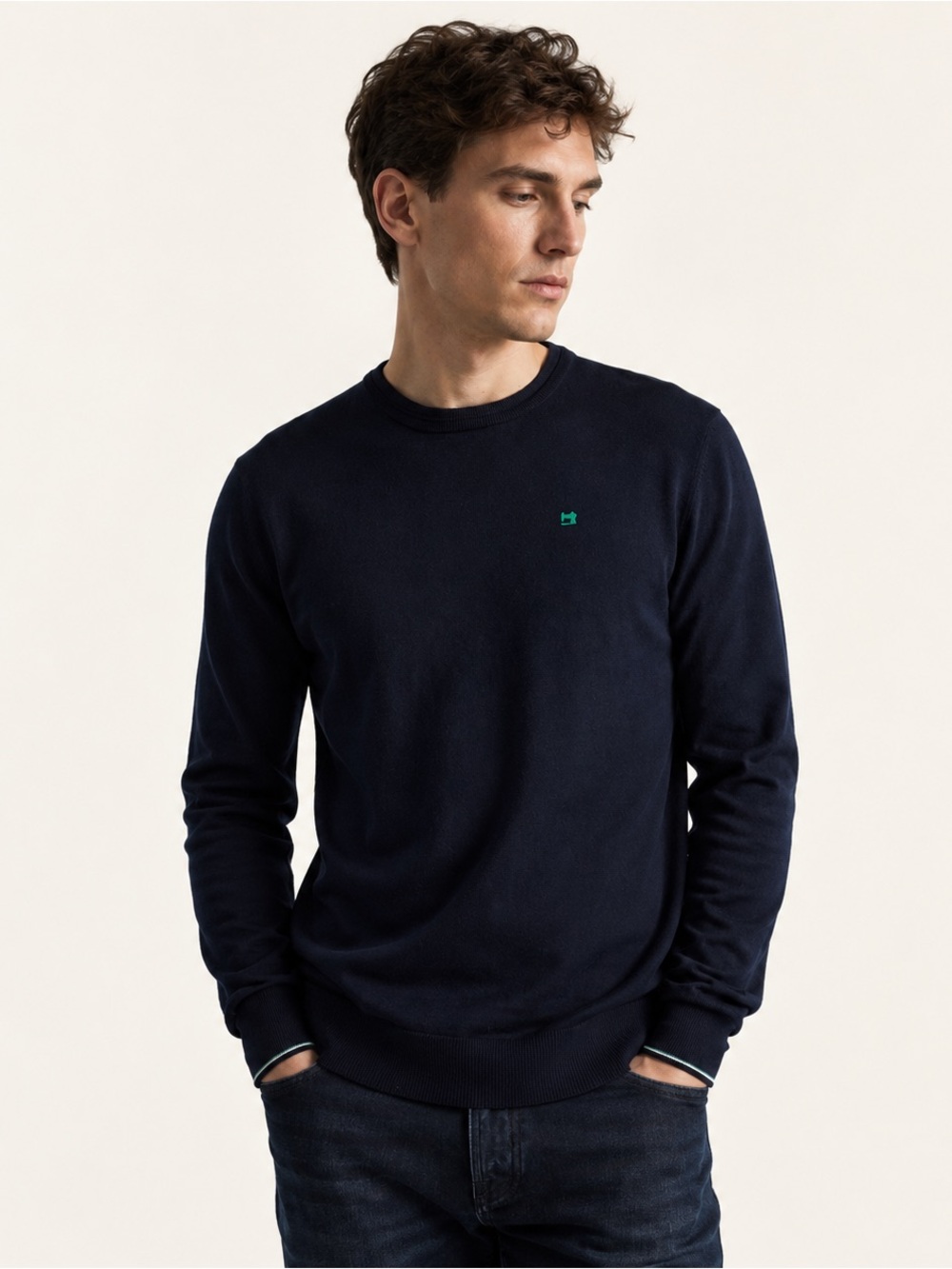 Scotch Soda Crewneck Sweater Navy Cotton Wool Small